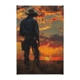 thumbnail image 1 of 8x12 inch Canvas Frameless Painting Sunset Cowboy,Man Cave,Bar,Tavern,Bathroom Wall Decor Art Prints,Charm Sunset Cowboy Retro Oil Paintings Canvas,For Cowboy Lovers Gifts,Room Decor For Men, 1 of 6