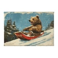 thumbnail image 1 of 8x12 inch Canvas Frameless Picture Bear Skiing,Man Cave,Zoo,Bedroom Wall Decor Paintings On Canvas,For Bear & Skiing Enthusiast Gift,Funny Skiing Bear Art Poster Prints,For Cafe,Man Cave,Bar, 1 of 6