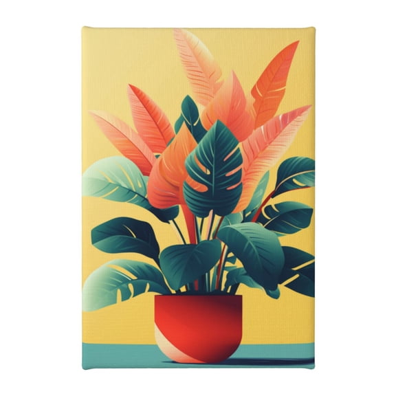 8x12 inch Canvas Frameless Picture Paradise Bird Flower Florists Decor,Rustic Bedroom,Study,Garden Fence,Flower Wall Art Decor Canvas Illustration,For Flower Lovers Gift,Hotels,Cafes,Lounge