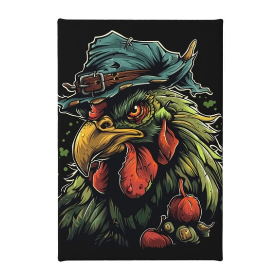 8x12 inch Canvas Frameless Picture Turkey Wearing A Hat,Farmhouse Yard,Kitchen,Man Cave,Bar Wall Decor Poster Prints,Modern Art Turkey Wearing A Hat Decorative Paintings,For Farm,Restaurant
