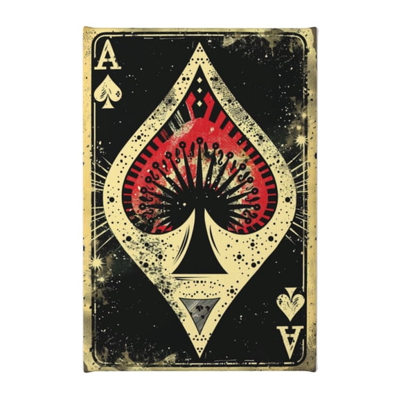 8x12 inch Canvas Hanging Picture Ace Of Spades Poker,Man Cave,Living Room,Poker Room,Bathroom Wall Art Decor Painting Canvas,Gifts For Poker Lovers,Exquisite Ace Of Spades Posters & Prints