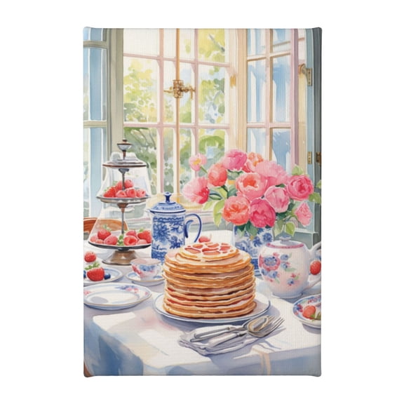 8x12 inch Canvas Hanging Picture Afternoon Tea Utensils,Home Kitchen Decor Accessory,Vintage Afternoon Tea Utensils Art Decor,Gift For Afternoon Tea Lovers,Bedroom,Kitchen,Restaurant Decor