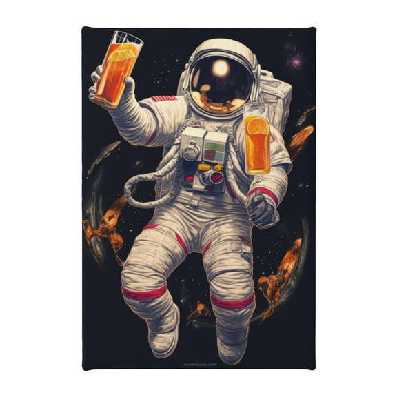 8x12 inch Canvas Hanging Picture Astronauts And Beverages,Man Cave,Club,Bar,Cafes Painting Wall Art Decor Poster,Modern Style Astronauts And Beverages Decorative Paintings,For Kitchen,Tavern