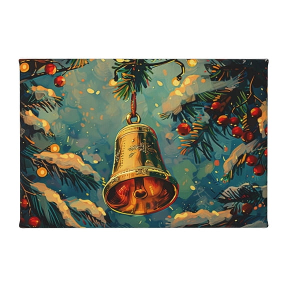 8x12 inch Canvas Hanging Picture Jingle Bell,Living Room,Yard,Office,Study,Cafes Wall Decor Oil Paintings Canvas,Classic Festival Decoration,Modern Style Jingle Bell,For Man Cave,Cafes,Home