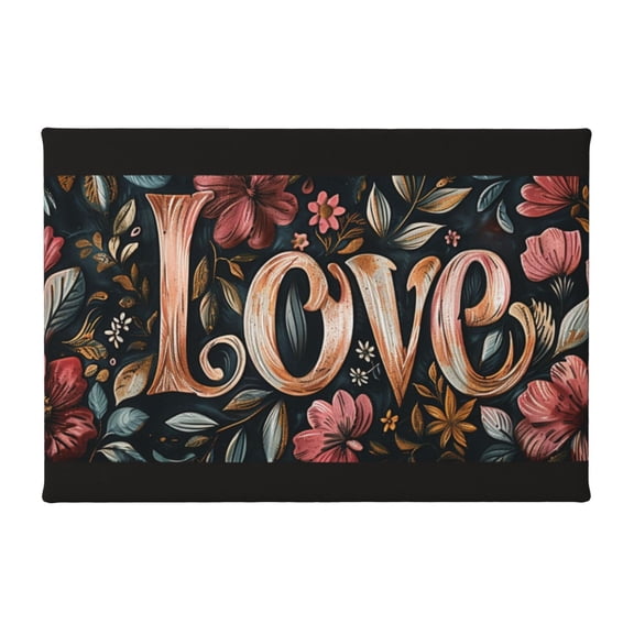 8x12 inch Canvas Hanging Picture 'Love' Slogan Flower,Yard Garden Decor Accessory,Home Room Decor Living Room,Kitchen,Bedroom Wall Decor Art Prints,Gifts For Lovers,Cafes,Bar,Florists Decor