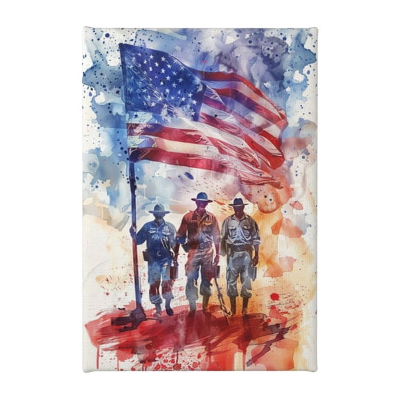 8x12 inch Canvas Hanging Picture Men & Star Spangled Banner,Apartment Bedroom,Kitchen,Studio,Office Wall Art Decor Paintings On Canvas,Classic Star Spangled Banner Modern Style Poster Canvas