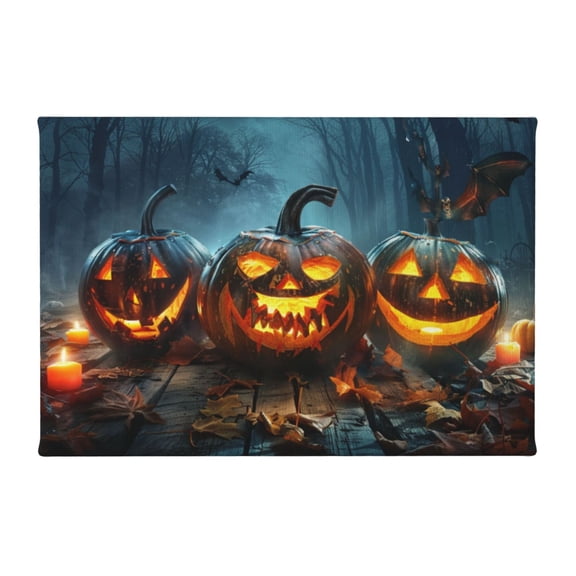 8x12 inch Canvas Hanging Picture Pumpkin Head,Classic Festival Decoration,Rustic Home Bedroom,Lounge,Cafe Painting Wall Decor,Exquisite Pumpkin Head Decorative Canvas Painting,For Bar,Lounge
