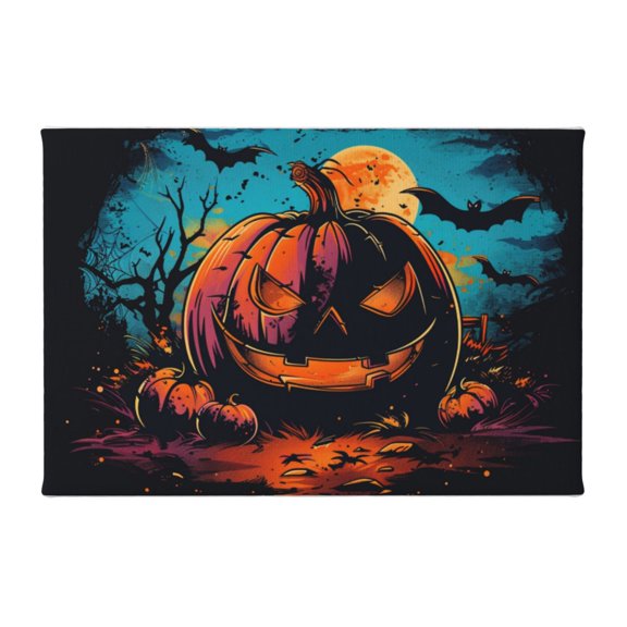8x12 inch Canvas Hanging Picture Pumpkin Head Night,Fun Children'S Room Decor Accessory,Charm Holiday Decorations,Bar,Cafes,Yard,Lounge Wall Art Decor Modern Style Poster,For Children Gifts