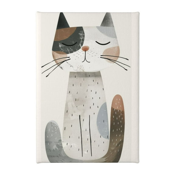 8x12 inch Canvas Hanging Picture Sleeping Cat Illustration,Home Room Decor Bathroom,Bedroom,Study,Nursery Wall Decor Art Prints,Classic Sleeping Cat Decorative Painting,Gifts For Cat Lovers