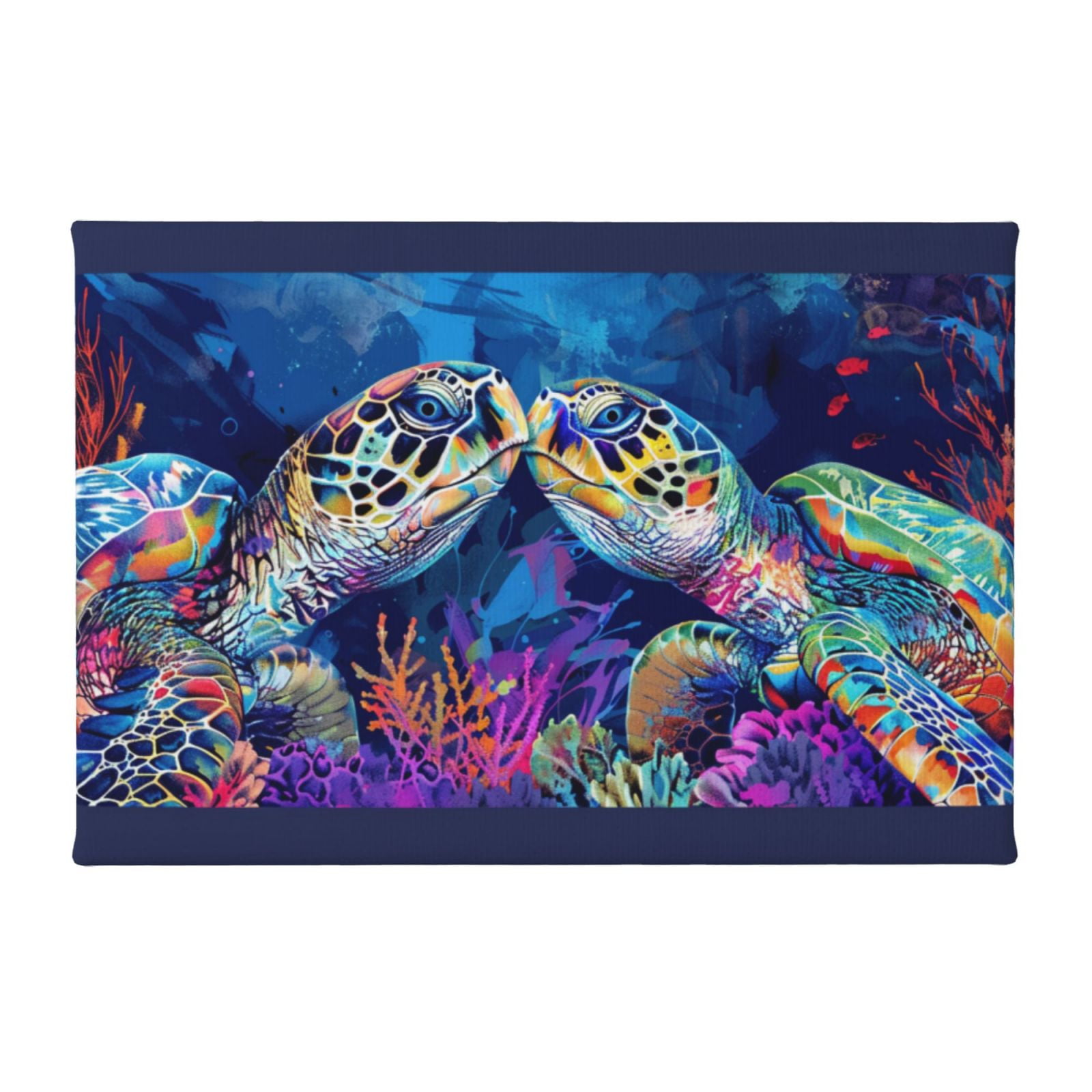 8x12 inch Canvas Hanging Picture Turtle Couple Bathroom Wall Decor,Home Decor Bathroom Accessory,Home Bedroom,Study Wall Decor Canvas Paintings,Modern Art Turtle Couple Decoration Painting