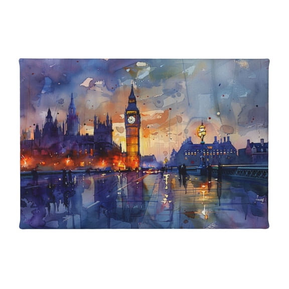 8x12 inch Canvas Painting Watercolor Big Ben,Restaurant,Lounge,Apartment Home Wall Decor Art Paintings Prints,Enchanting Big Ben Watercolor Canvas Painting Wall Art,Gift For Watercolor Lover