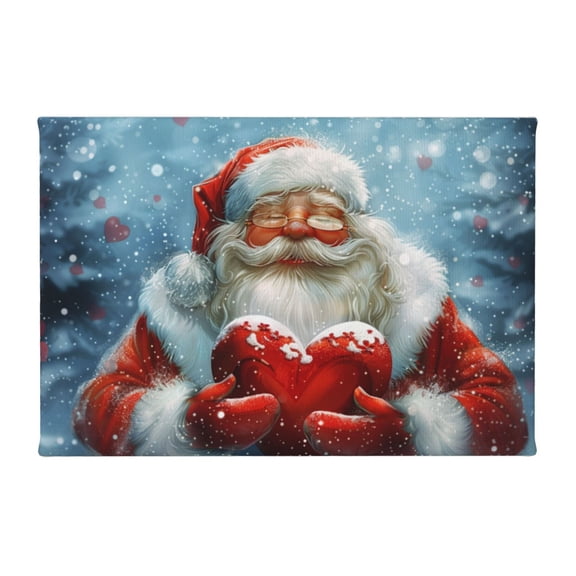 8x12 inch Canvas Paintings For Bedroom Santa Claus & Hearts Poster,Family Bedroom,Lounge,Study,Man Cave Decor Wall Art Hanging Picture,Charm Festival Decoration Poster,Fun Gift For Children