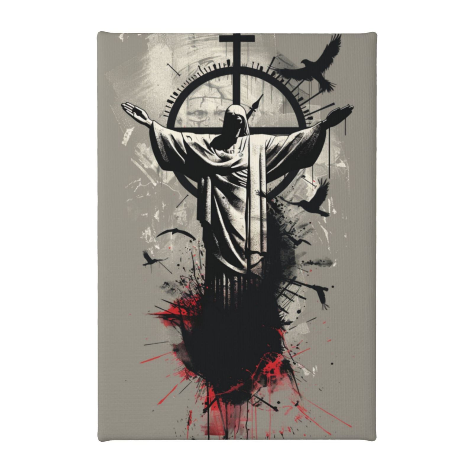 Clock God 8x12 inch Canvas Paintings Wall Art God And Clock,Indoor Home Bedroom ...
