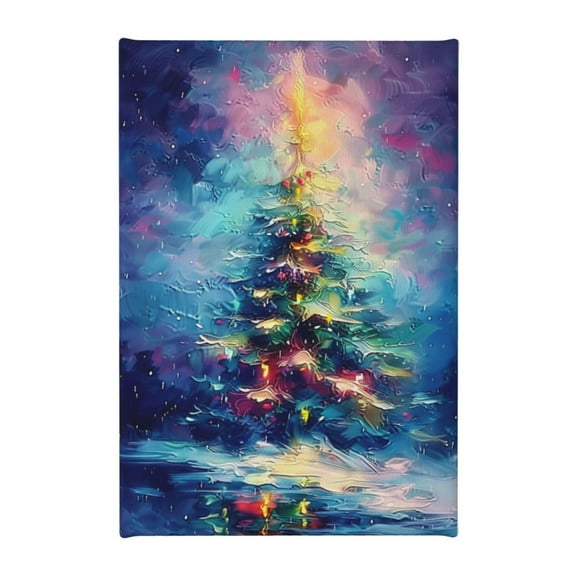 8x12 inch Canvas Picture Wall Art Warm Christmas Tree Prints,Bar,Living Room,Lounge Wall Decor Prints Poster,Enchanting Christmas Tree Modern Art Painting,Gift For Christmas Tree Enthusiast