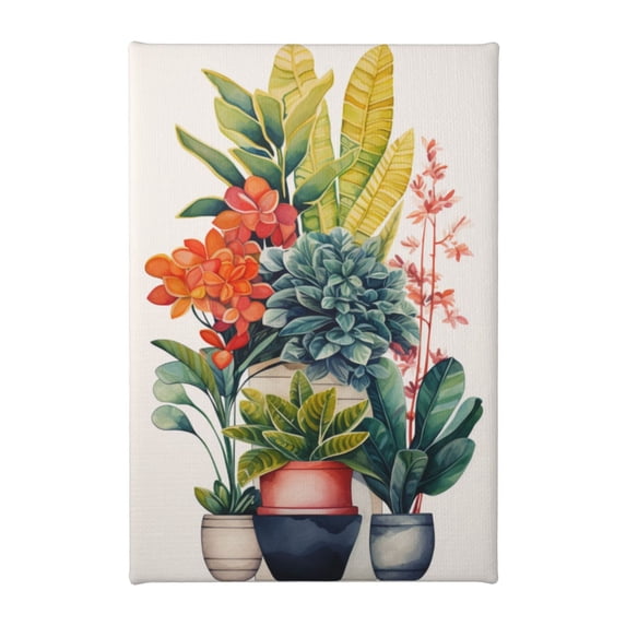 8x12 inch Decorative Paintings For Wall Watercolor Flowers Plant,Rustic Cafes,Restaurant,Lounge,Florists Wall Decor Art Prints,Modern Style Flowers Plant Painting Canvas,For Garden,Florists