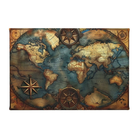 8x12 inch Decorative Paintings On The Wall Medieval Times Earth Map,Bedroom,Living Room,Study,Man Cave Wall Decor Poster Prints Canvas,Funny Medieval Times Earth Map Art Oil Paintings Canvas