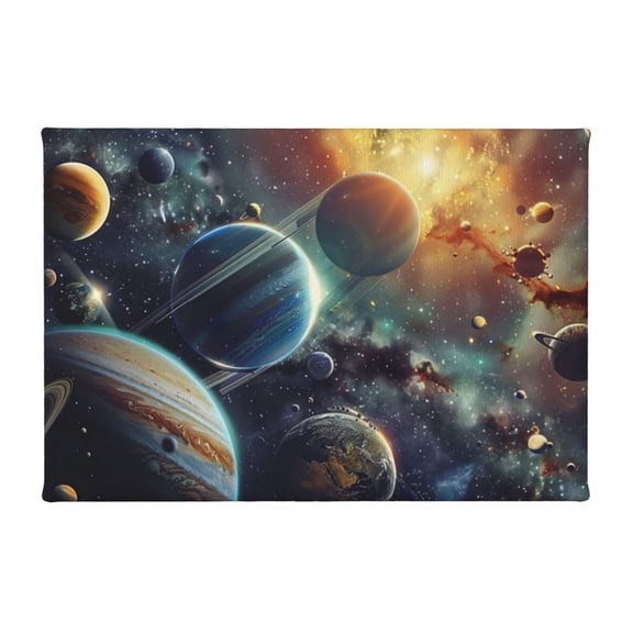 8x12 inch Decorative Paintings On The Wall Solar System Cosmic Planet,Campus Library,Study,Living Room,Bar Decor Oil Paintings On Canvas Wall Art,Gift For Planetary Enthusiasts,Cafes,Lounge
