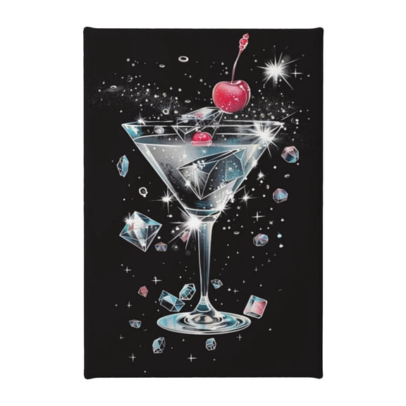 8x12 inch Frameless Canvas Painting Cherry Cocktail Bar Wall Decor,Rustic Tavern,Bar Decor Accessory,Home Kitchen,Bedroom,Bathroom Wall Art Prints Decor,Gift For Cocktail Lovers,Tavern Decor