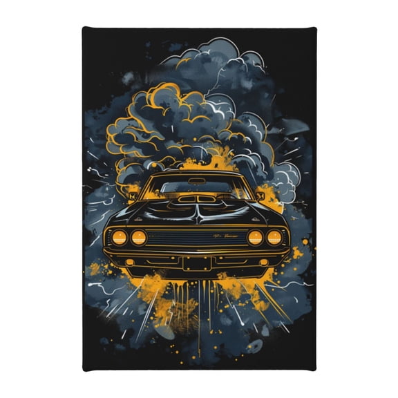 8x12 inch Frameless Canvas Painting Racing Illustration,Classic Garage Decor Accessories,Charm Racing Modern Art Canvas Poster & Prints,Gift For Racing Enthusiast,Bedroom,Man Cave,Cafes,Bar