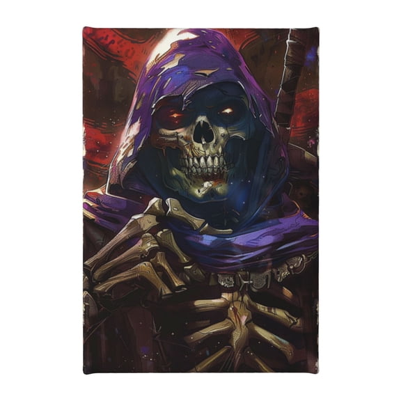 8x12 inch Frameless Canvas Painting Skeleton Death Reaper,Man Cave,Cafes,Bar Wall Art Decor Oil Paintings On Canvas,Classic Death Reaper Skeleton Prints & Posters,For Bedroom,Yard,Man Cave