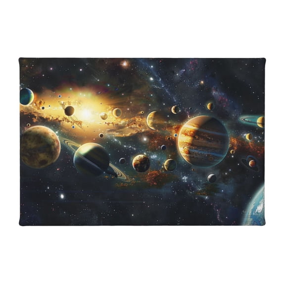 8x12 inch Frameless Canvas Painting Solar System Cosmic Planet,Indoor Home Bedroom,Study,Kid Room,Man Cave Wall Decor Art Poster Prints,Gifts For Space Enthusiasts,Classic Planet Paintings