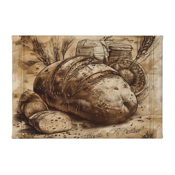 8x12 inch Frameless Canvas Painting Wheat & Bread Kitchen Wall Decor,Farmhouse Kitchen Decor Pictures Poster,Classic Wheat & Bread Modern Style Paintings Prints,Charm Gifts For Food Lovers