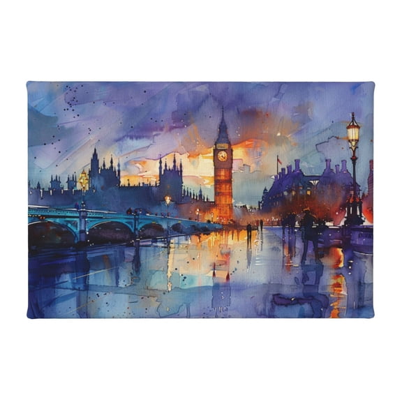 8x12 inch Home Decor Watercolor Big Ben In The Evening Canvas Frameless Painting,Indoor Bathroom,Office,Yard,Garage,Bedroom Wall Art Decor Canvas Poster,Rustic Cafes,Restaurant Decor Prints