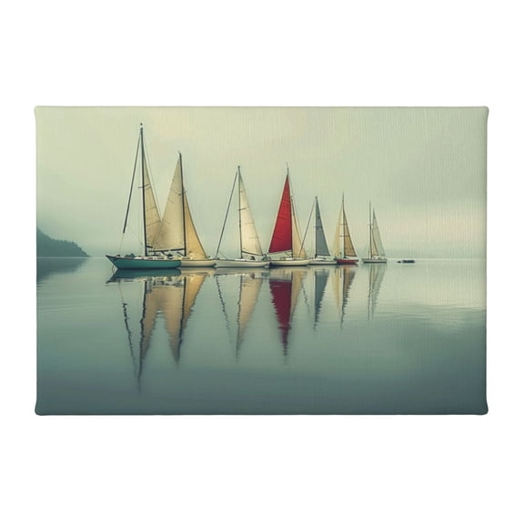 8x12 inch Lake & Sailboat Canvas Hanging Picture,Home Room Decor Bathroom Accessory,For Sailing Enthusiasts Funny Gifts,Modern Art Lake & Sailboat Decorative Painting,For Bathroom,Cafes,Bar
