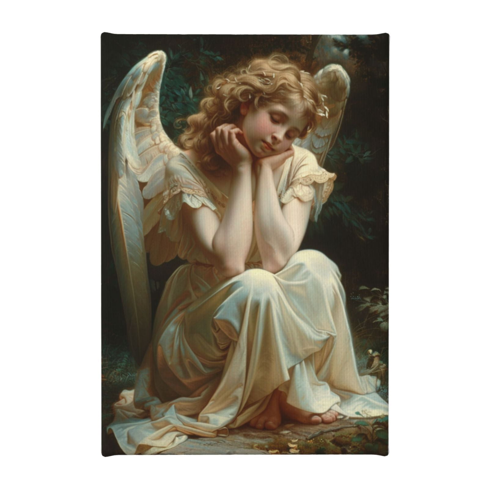 8x12 inch Lovely Angel Canvas Pictures,Indoor Prayer Room,Bar,Cafes,Man Cave Wall Decor Poster & Prints,Enchanting Angel Decorative Painting,For Art Enthusiast Gifts,Woman Cave,Tavern,Cafes