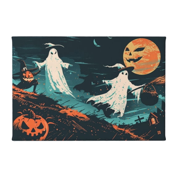 8x12 inch Oil Painting Canvas Phantom & Pumpkin Head,Children'S Room,Yard Wall Art Decor,Classic Festival Decoration Poster,Fun Phantom & Pumpkin Head Modern Art Canvas Hanging Picture Gift