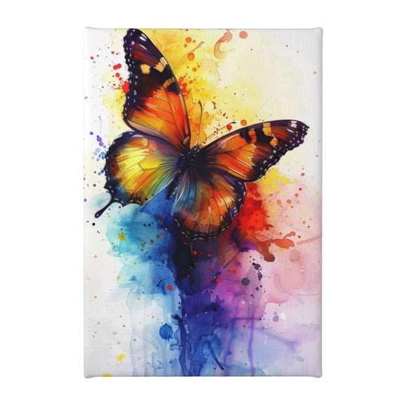 8x12 inch Oil Paintings Canvas Poster Watercolor Flying Butterfly,Classic Yard Garden Door Decor Accessory,Farmhouse Yard,Bathroom,Kitchen Home Wall Art Decor Painting Prints,For Cafes,Door