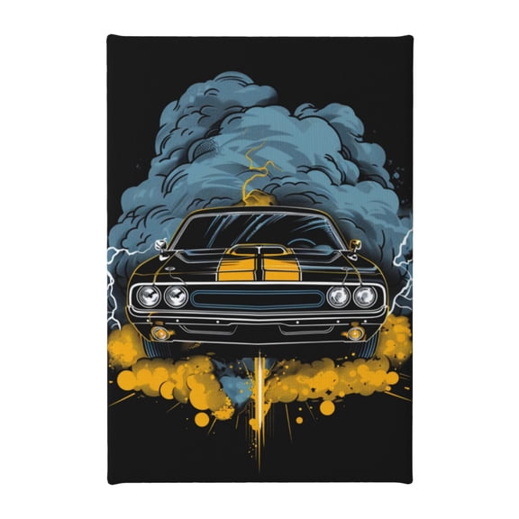 8x12 inch Oil Paintings On Canvas Roaring Racing Car,Cafes,Bar,Garage,Man Cave Wall Decor Art Prints,Enchanting Roaring Racing Car Art Canvas Painting Poster,Funny Gift For Racing Enthusiast