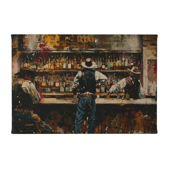 8x12 inch Oil Paintings On Canvas Wall Art Cowboys Tavern,Classic Bar,Tavern Wall Art Indoor Outdoor Decor Prints,Retro Cowboys Tavern Decorative Painting,Gifts For Cowboy,Office,Yard Decor
