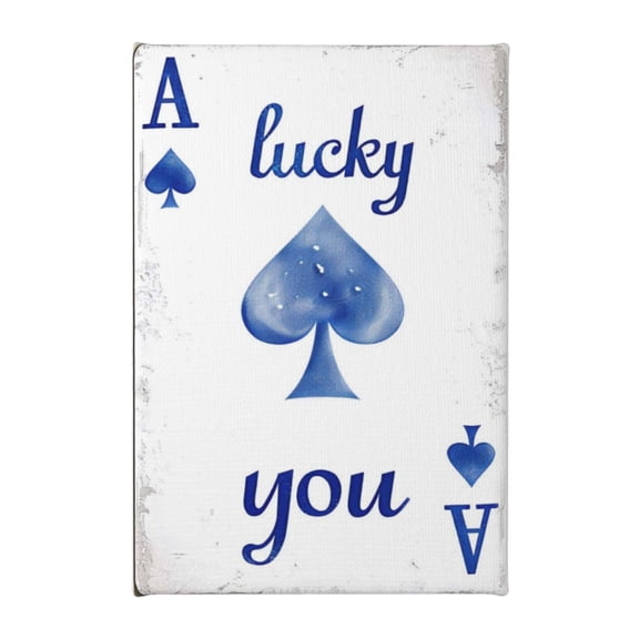 8x12 inch Oil Paintings On Canvas 'Lucky You' Slogan Ace Of Spades,Poker Room Decor Accessory,Home Bedroom,Cafes,Bar Wall Art Decor Posters & Prints,Modern Style Ace Of Spades Decor Painting