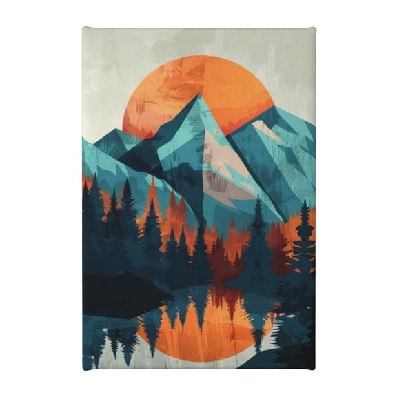 8x12 inch Oil Paintings On Canvas Mountains And Sunrise,Family Living Room,Man Cave,Office,Lounge Wall Decor Art Prints,Gifts For Landscape Enthusiast,Exquisite Mountains And Sunrise Poster