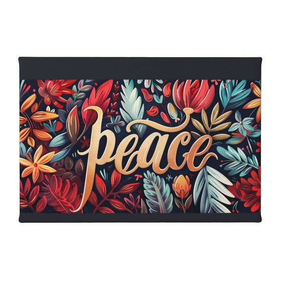8x12 inch Oil Paintings On Canvas Poster 'Peace' Slogan Colorful Flower,Apartment Home,Living Room,Bedroom Door Wall Decor Art Painting,For Flower & Peace Lover Charm Gift,Yard Garden Decor