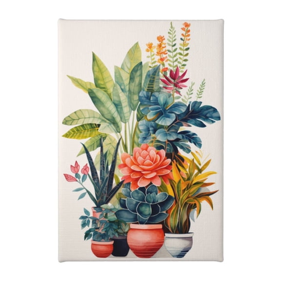 8x12 inch Oil Paintings On Canvas Watercolor Flowers Potted Plant,Garden Canvas Decor Accessory,Villa Yard Garden,Bathroom,Lounge Painting Wall Decoration,Retro Potted Plant Poster & Prints