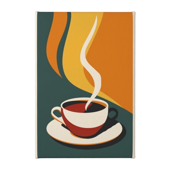 8x12 inch Paintings On Canvas Wall Art Hot And Steaming Coffee,Home Kitchen,Rustic Cafes,Restaurant Decor Wall Art Prints,Classic Coffee Decor Painting Poster,Chic Gift For Cafes Enthusiast