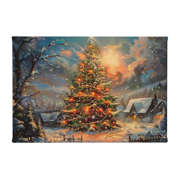 8x12 inch Paintings On Canvas Wall Decor Outdoor Christmas Tree,Villa Yard,Man Cave,Hotels,Apartment Decor Poster & Prints,Funny Christmas Tree Vintage Style Frameless Canvas Painting Gifts