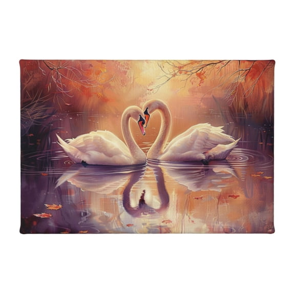 8x12 inch Paintings Canvas White Swan In The Lake Bathroom Wall Decor Poster,Room Canvas Decor Bathroom Accessory,Living Room,Office,Study,Bathroom Wall Art Prints Decor,Gift For Swan Lovers