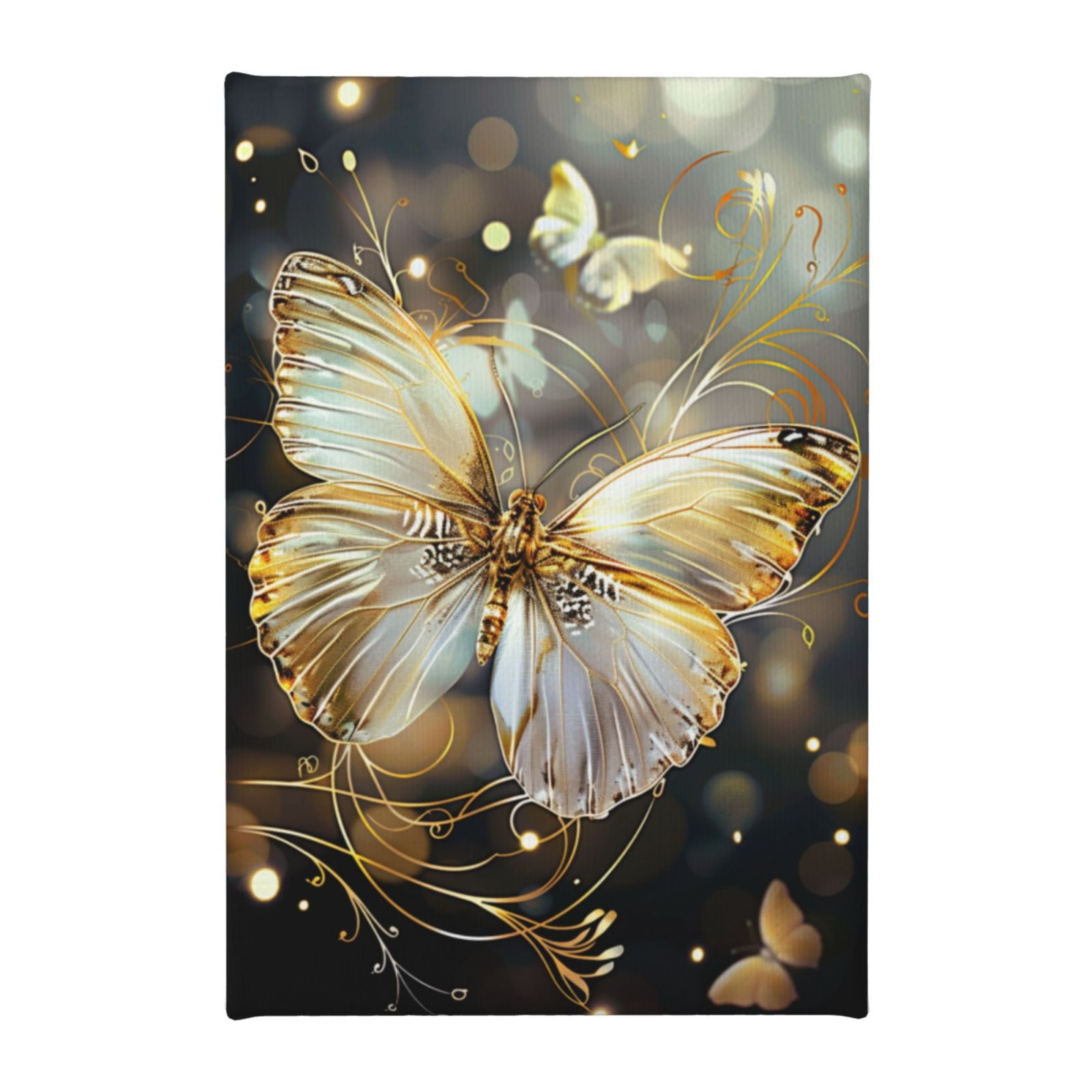 8x12 inch Paintings For Living Room Decor White Butterfly,Home Decor Living Room Accessory,Modern Style White Butterfly Canvas Prints,For Butterfly Enthusiast Gift,Bedroom,Study,Office,Yard