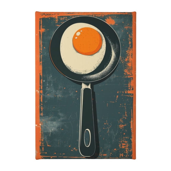 8x12 inch Paintings On Canvas Pan Fried Eggs Kitchen Wall Decor,Rustic Restaurant,Kitchen Wall Decor Painting Prints,Classic Pan Fried Eggs Modern Art Canvas Poster,For Kitchen,Bar,Cafe,Door