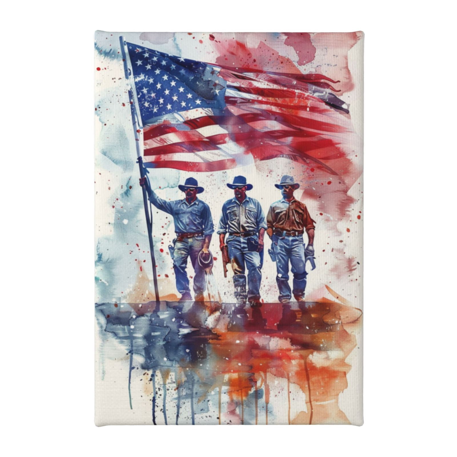 8x12 inch Paintings On Canvas Usa Flag & Men,Room Decor For Men,Classic ...