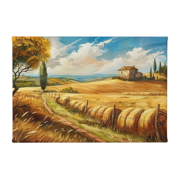 8x12 inch Paintings On Canvas Wall Art Rural Wheat Fields And Haystacks,Pastoral Home Living Room Decor Accessory,Living Room,Bedroom,Study Painting Wall Decor,Gift For Pastoral Life Lovers