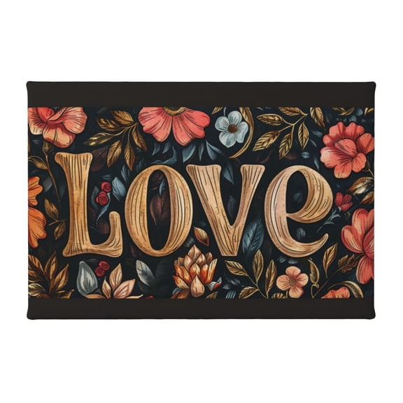 8x12 inch Picture Canvas 'Love' Slogan Flower Florists Decor,Yard Garden Decor Accessory,Home Garden Fence,Kitchen,Bedroom Wall Decor Art Prints,Gift For Enthusiast,Cafes,Bar,Florists Decor