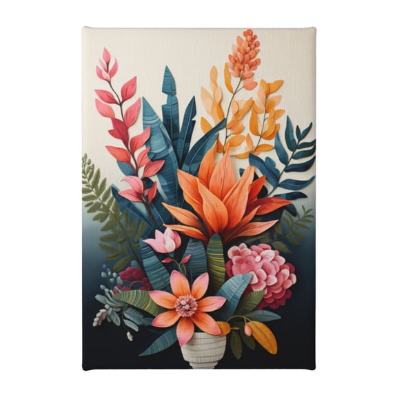 8x12 inch Potted Flower Plants Canvas Hanging Picture,Villa Kitchen,Study,Bathroom,Lounge Wall Decor Poster & Prints,Enchanting Potted Flower Plants Charm Canvas Painting,For Bedroom,Garden