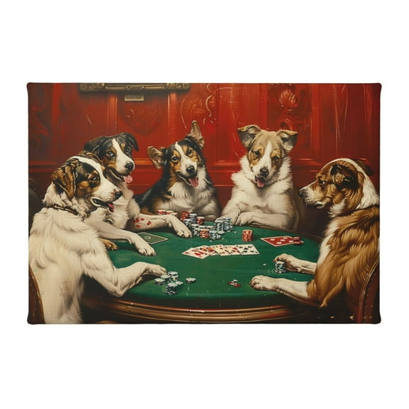 8x12 inch Recreation Room Wall Decor Poker Playing Dogs Paintings Canvas,Rustic Bar,Tavern,Man Cave,Recreation Hall Decor Wall Art Poster & Prints,Gifts For Dog & Poker Lovers,Indoor Decor