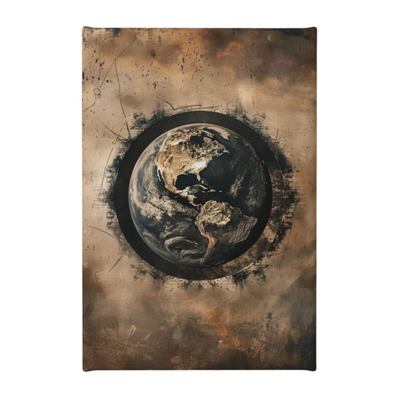 8x12 inch Retro The Earth Oil Painting Canvas,Rustic Living Room,Study,Cafes,Man Cave Wall Art Decor Canvas Paintings,Classic The Earth Decorative Poster Prints,Charm Gift For Planet Lovers