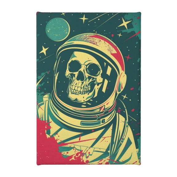8x12 inch Skeleton Astronaut Paintings On Canvas,Man Cave,Bar,Cafes,Living Room Decor Wall Art Prints Poster,Funny Skeleton Astronaut Modern Art Hanging Picture,For Man Cave,Lounge,Bedroom
