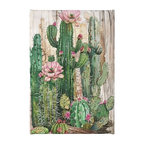 8x12 inch Vintage Flowering Cactus Picture Canvas,Office,Villa Garden Yard Picture Wall Decor Canvas Poster,Charm Flowering Cactus Decor Paintings,For Man Cave,Cafes,Restaurant,Bar,Bedroom